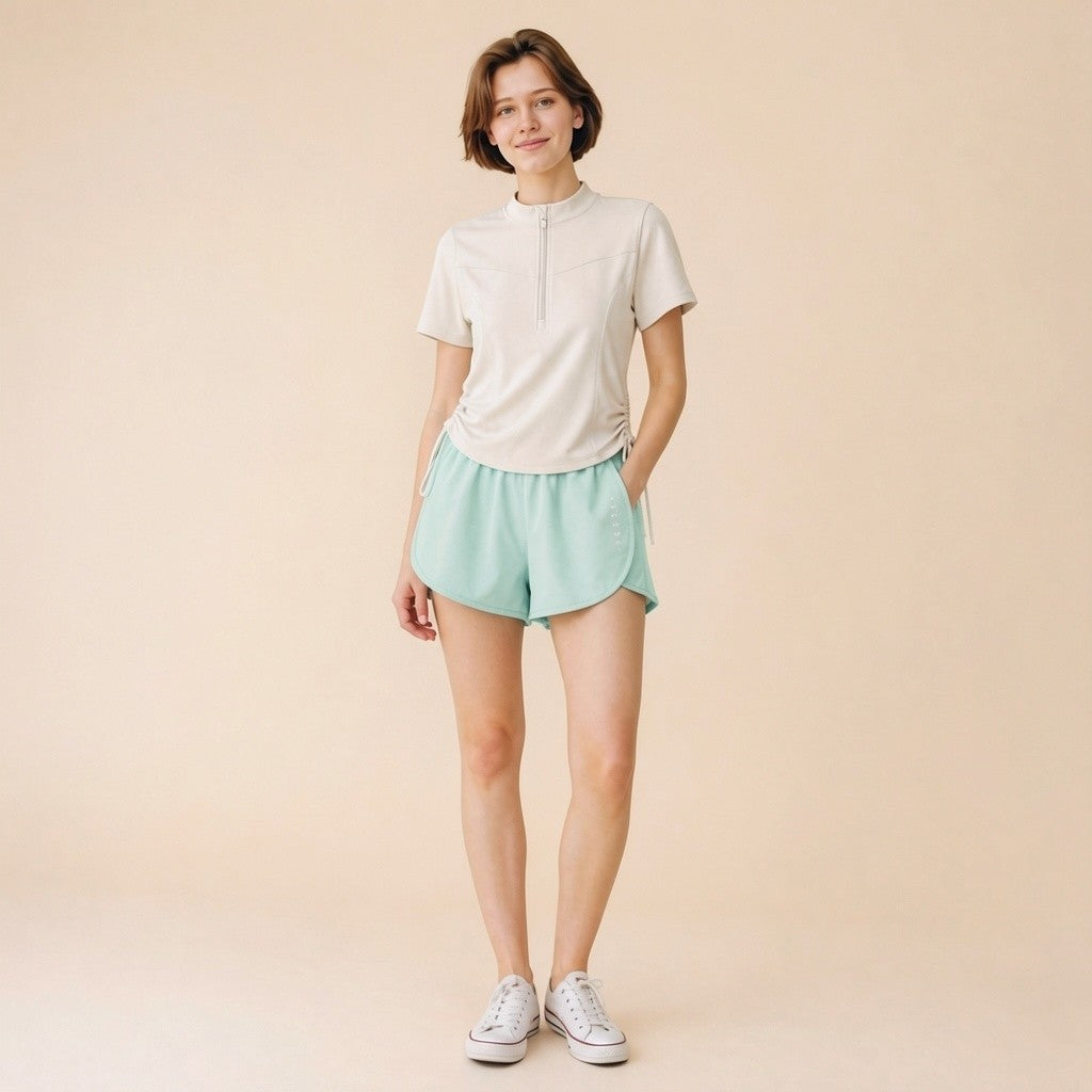 Quick-dry running shorts – polyester-elastane fabric detail