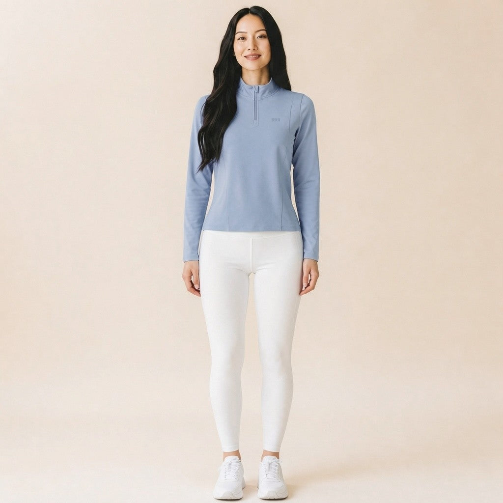 Stand-collar quarter-zip top – color variants overview