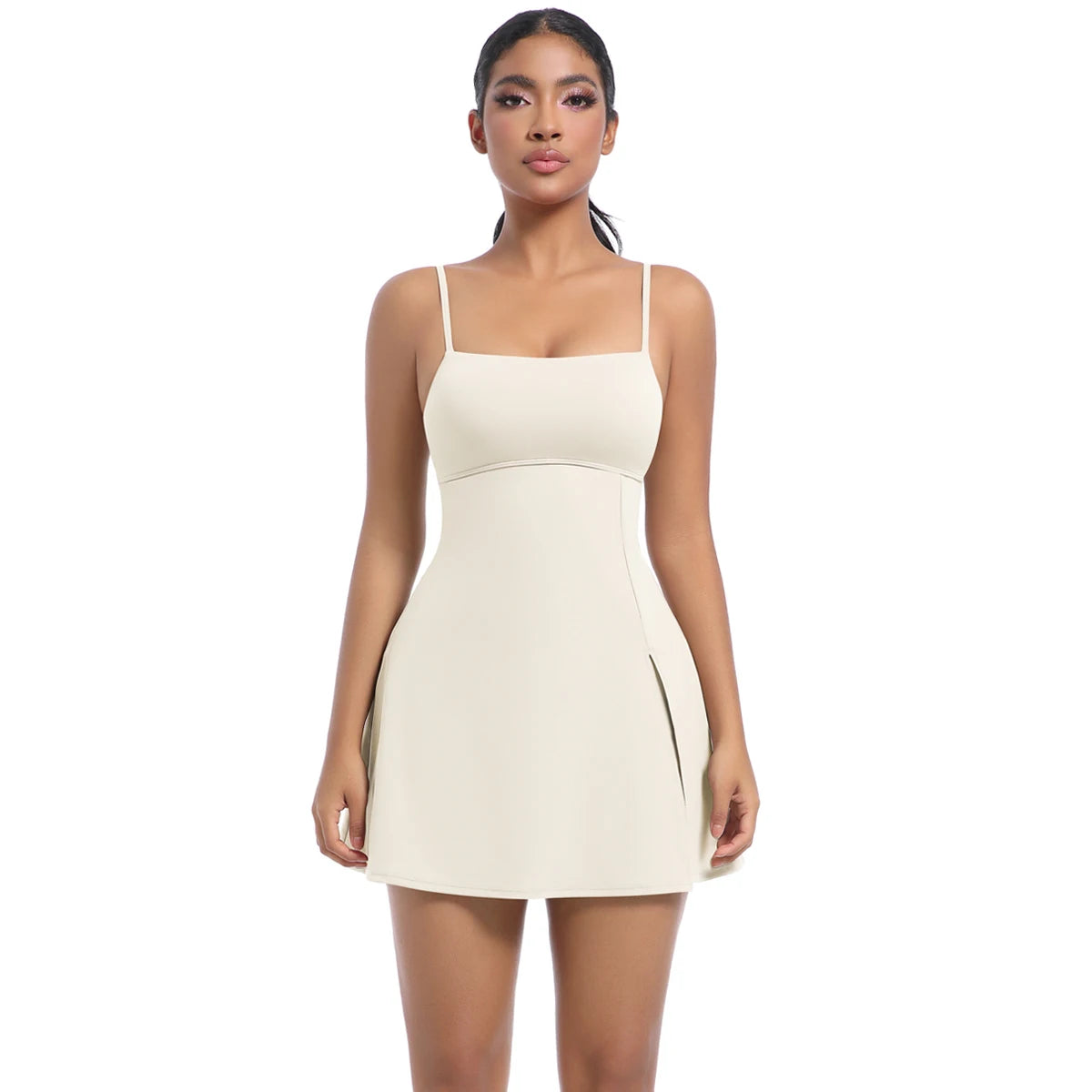 Sleeveless athletic dress – nylon-elastane fabric stretch detail