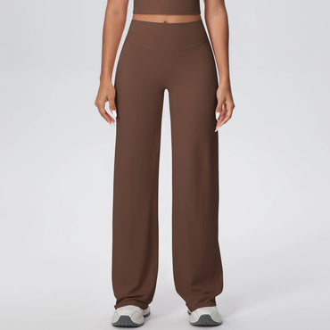 High-waist wide-leg yoga pants – waistband detail close-up