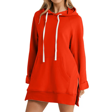 Hoodie dress – kangaroo pocket and drawstring hood detail