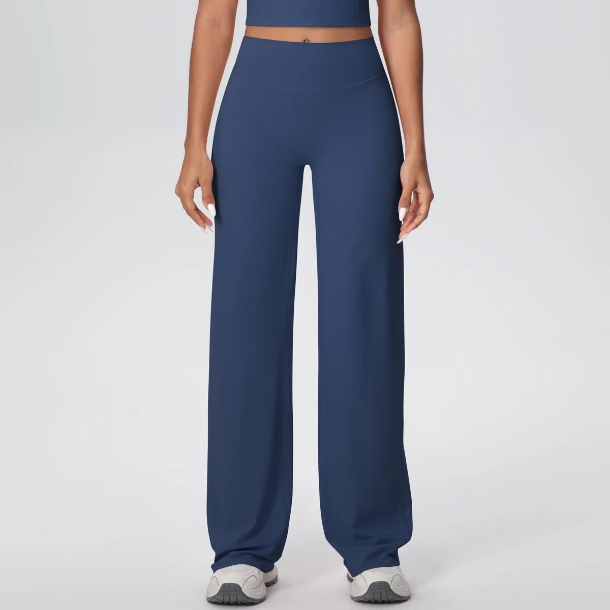 Wide-leg yoga pants – back view ankle length full body