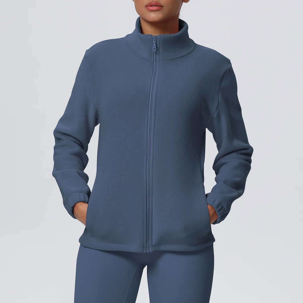 Women's fleece pullover – 5 color variants overview display