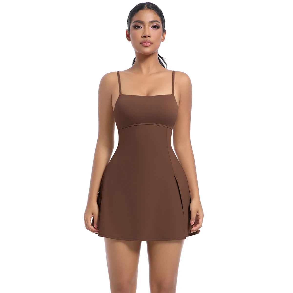 Workout dress with hidden built-in shorts – inner shorts detail