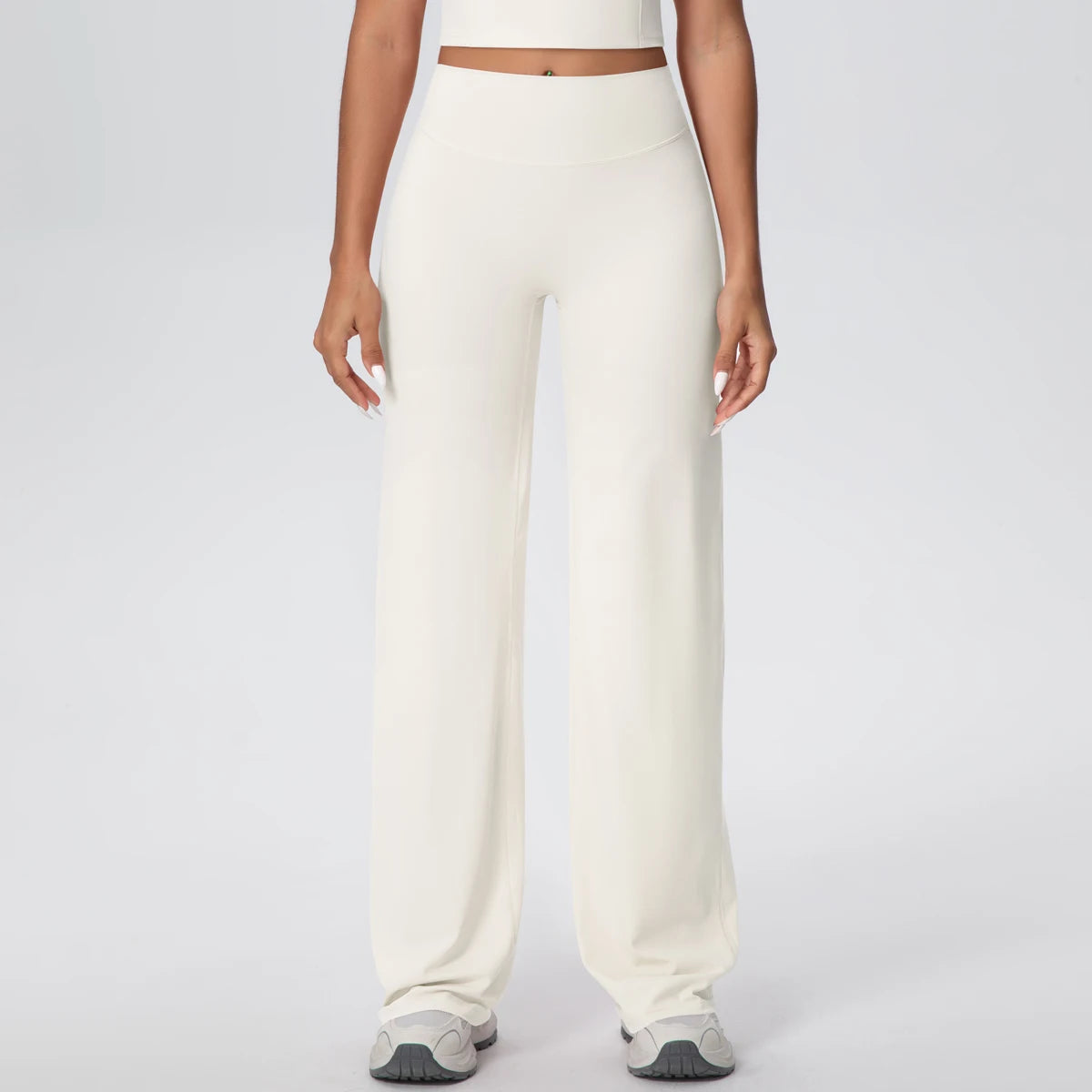 Wide-leg activewear pants – seated yoga pose photo