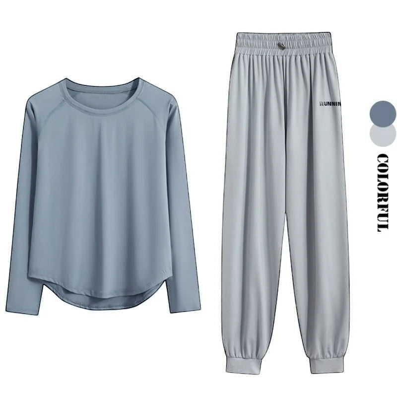 Long-sleeve jogger activewear set – full outfit styling view