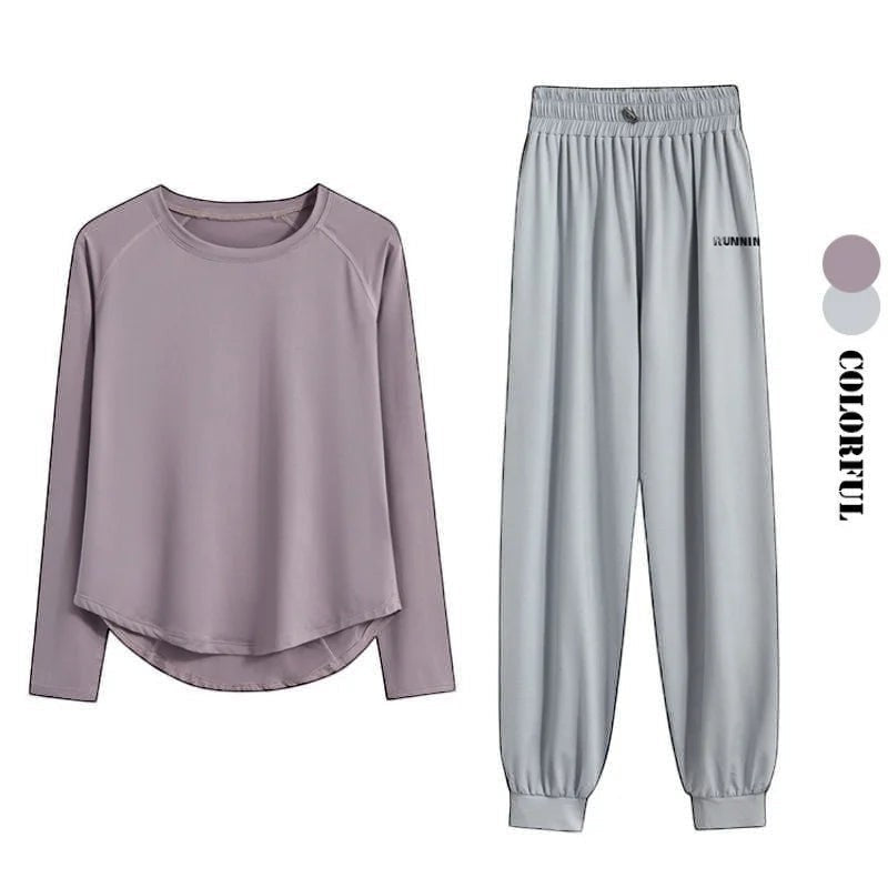 Breathable quick-dry activewear set for women – tee and joggers