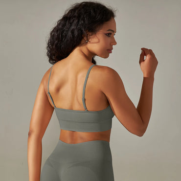 Seamless padded sports bra – cami style, light support for yoga