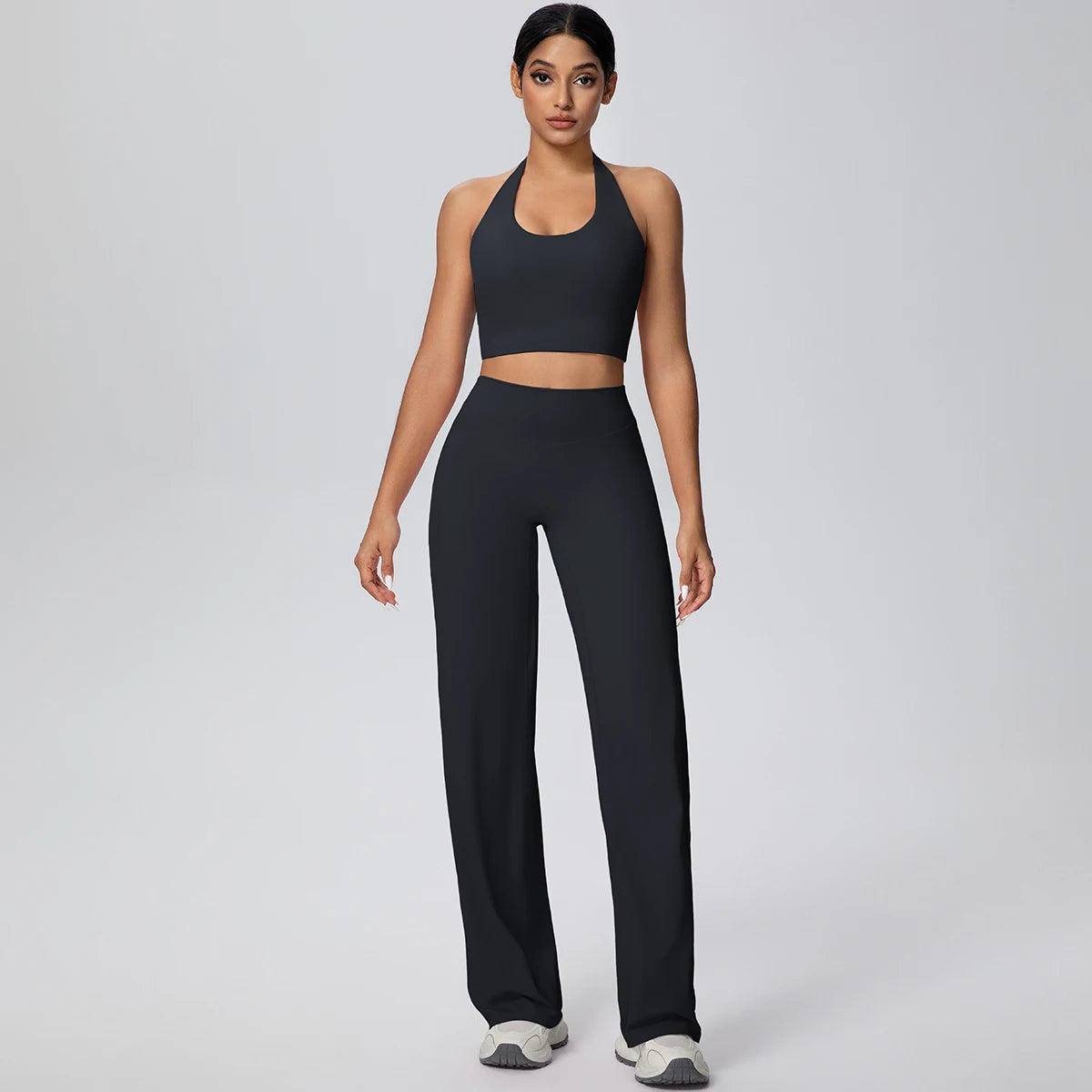Women's halter neck yoga set – front view full outfit