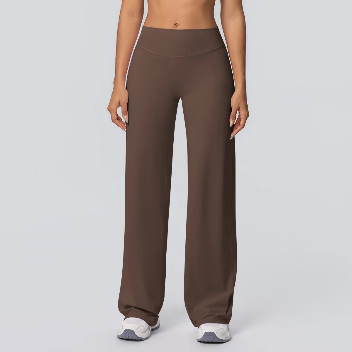 Breathable wide-leg yoga pants – moving fabric drape in motion