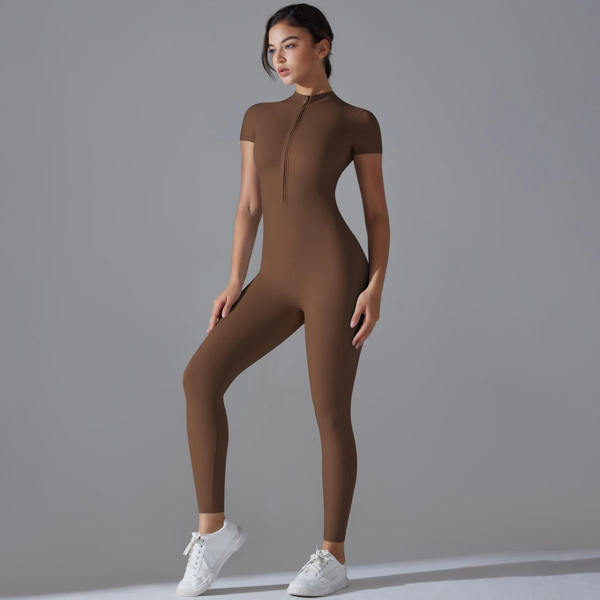 One-piece yoga jumpsuit – back view full length