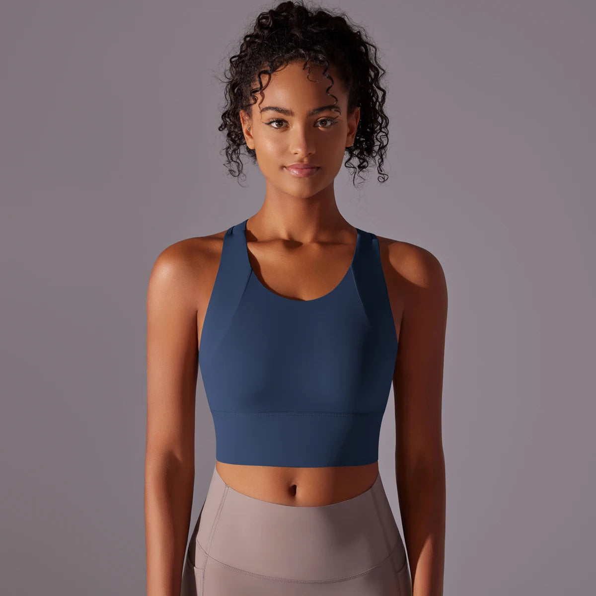 Longline sports bra – 10 color variants overview display