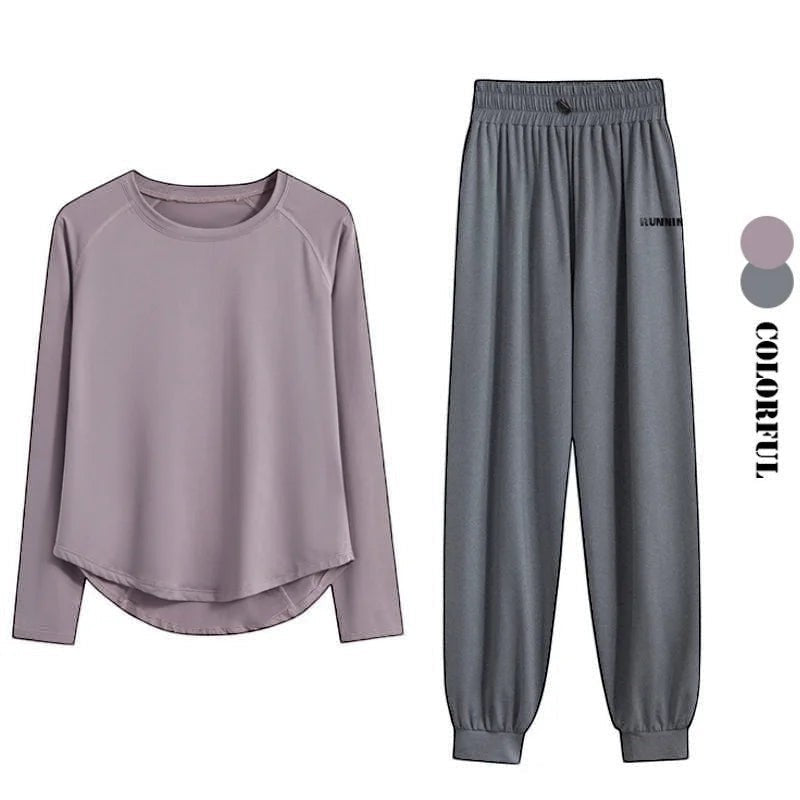 Women's relaxed-fit yoga and lounge activewear set with joggers