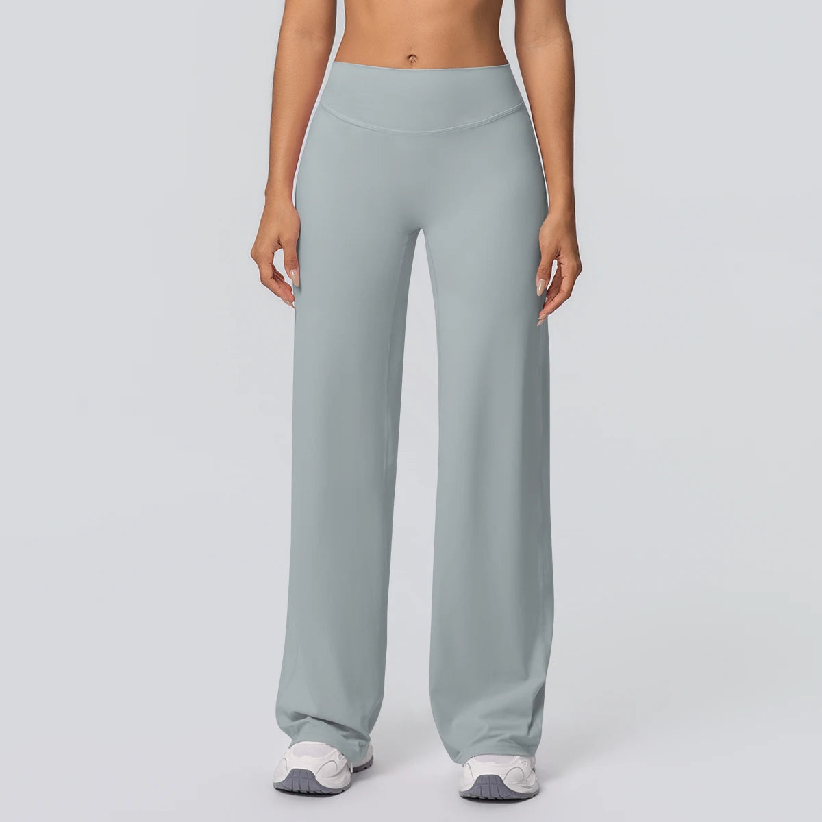 Wide-leg yoga pants – multiple colors flat lay overview
