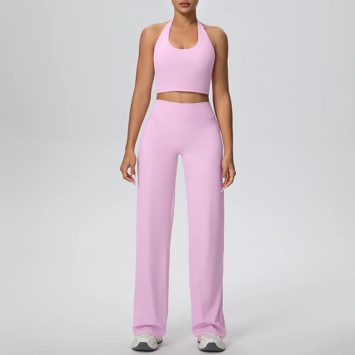 Halter bra yoga set – 7 color variants display